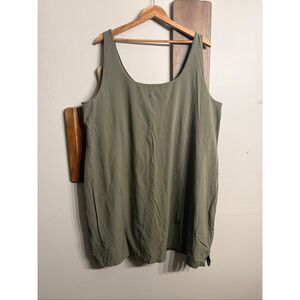 Nike Olive Green Dri-Fit Sleeveless Built-In Bra and Shorts Mini Dress Size 2X